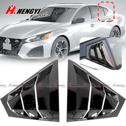 Side Rear Window Louver Shutter Cover Trim Black for Nissan Altima (2023–2024)