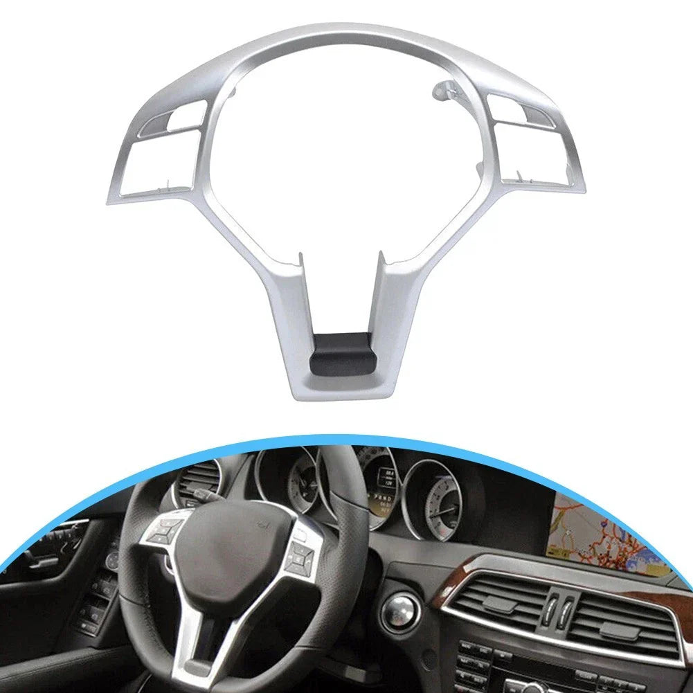 Steering Wheel Trim Cover in Silver for Mercedes-Benz C218 CLS Coupe