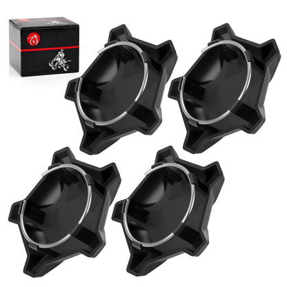 Set of 4 Matte Flash Black 5 Lug Rim Caps for Polaris RZR Turbo Pro R (2022–2024)