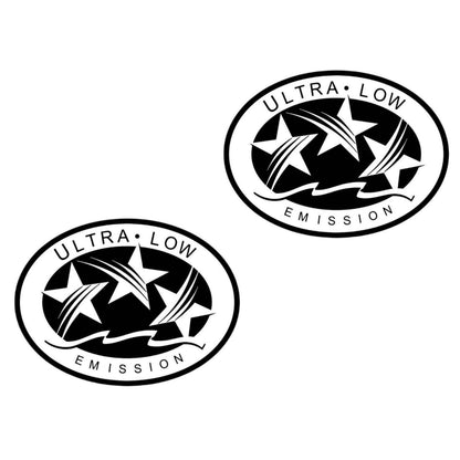 Set of 2 Ultra Low Emission Outboard Stickers for California DOT