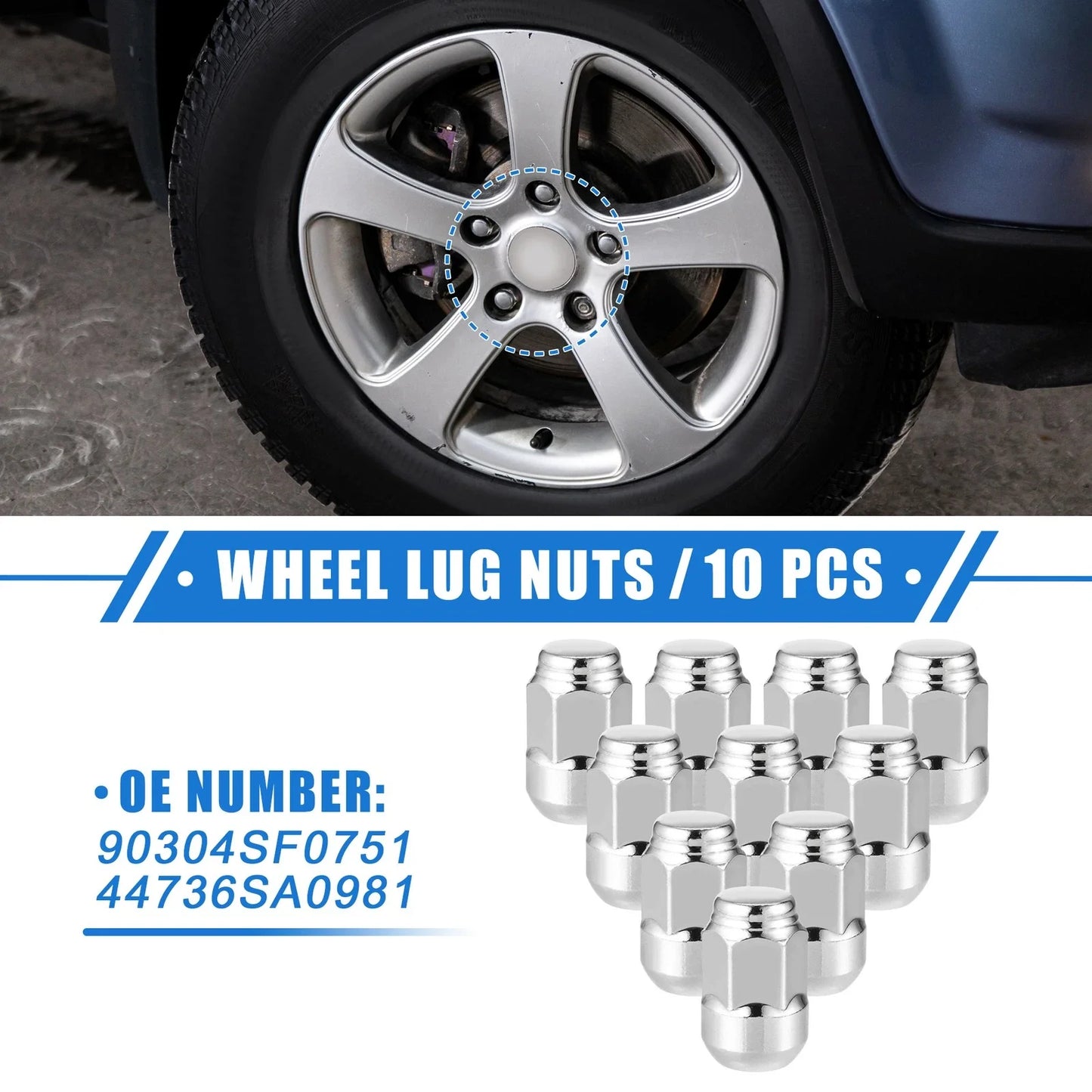 10 x Wheel Lug Nuts for Honda CR-V M12x1.5 Durable Tire Accessories