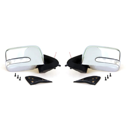 Set of 2 Chrome Door Mirrors with LED for Nissan Pickup D22 (1997–2004)