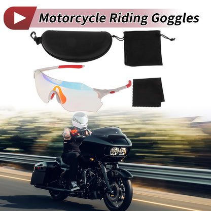 Set of 1 Motorcycle Riding Goggles for Universal Fit (Light Red Lens)