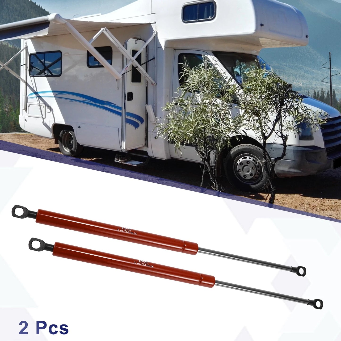 2X Lift Supports Struts for RV Car (17 Inch, 28 lbs/125N)
