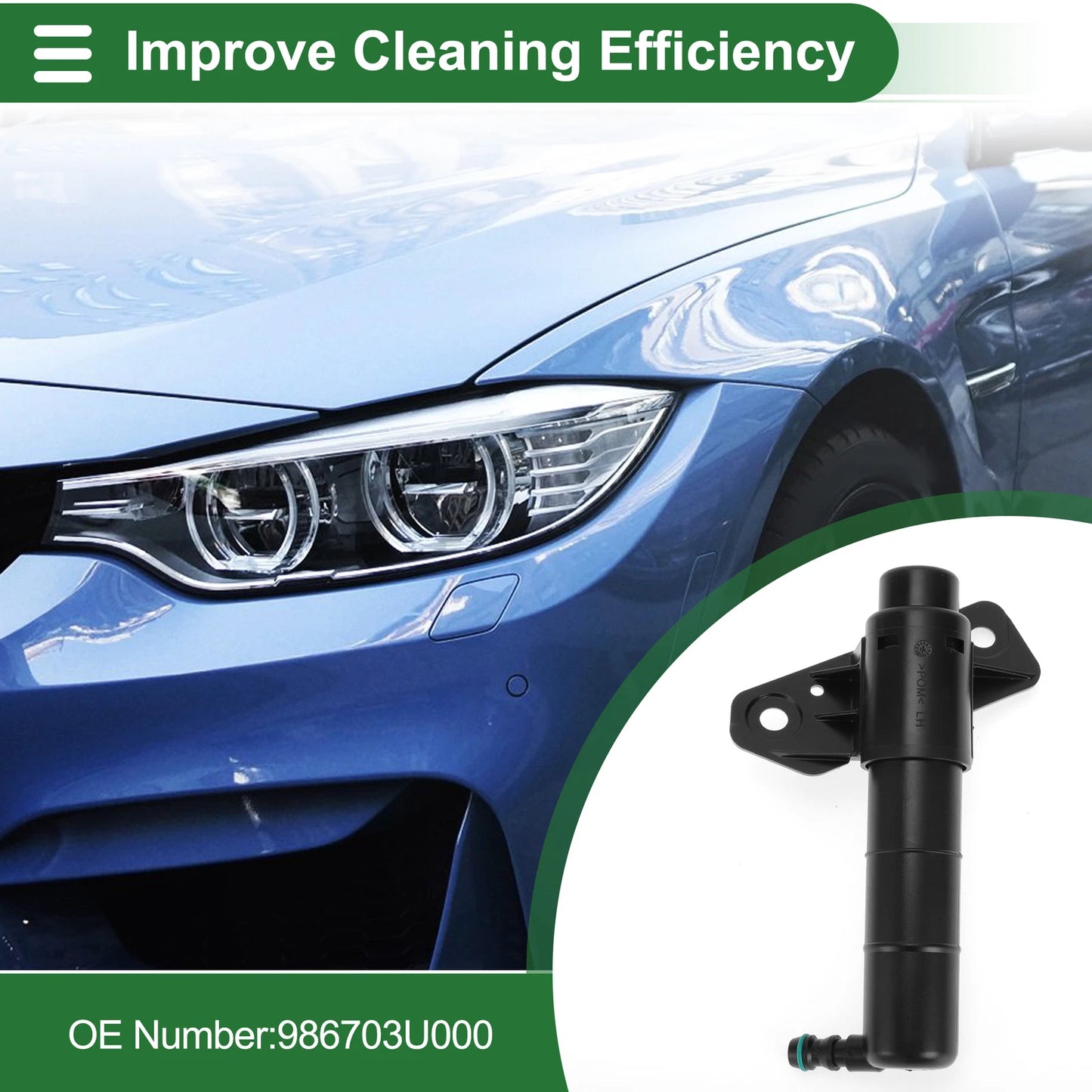 Front Driver Side Headlight Washer Nozzle for KIA Sportage III (2010–2016) No. 986703U000