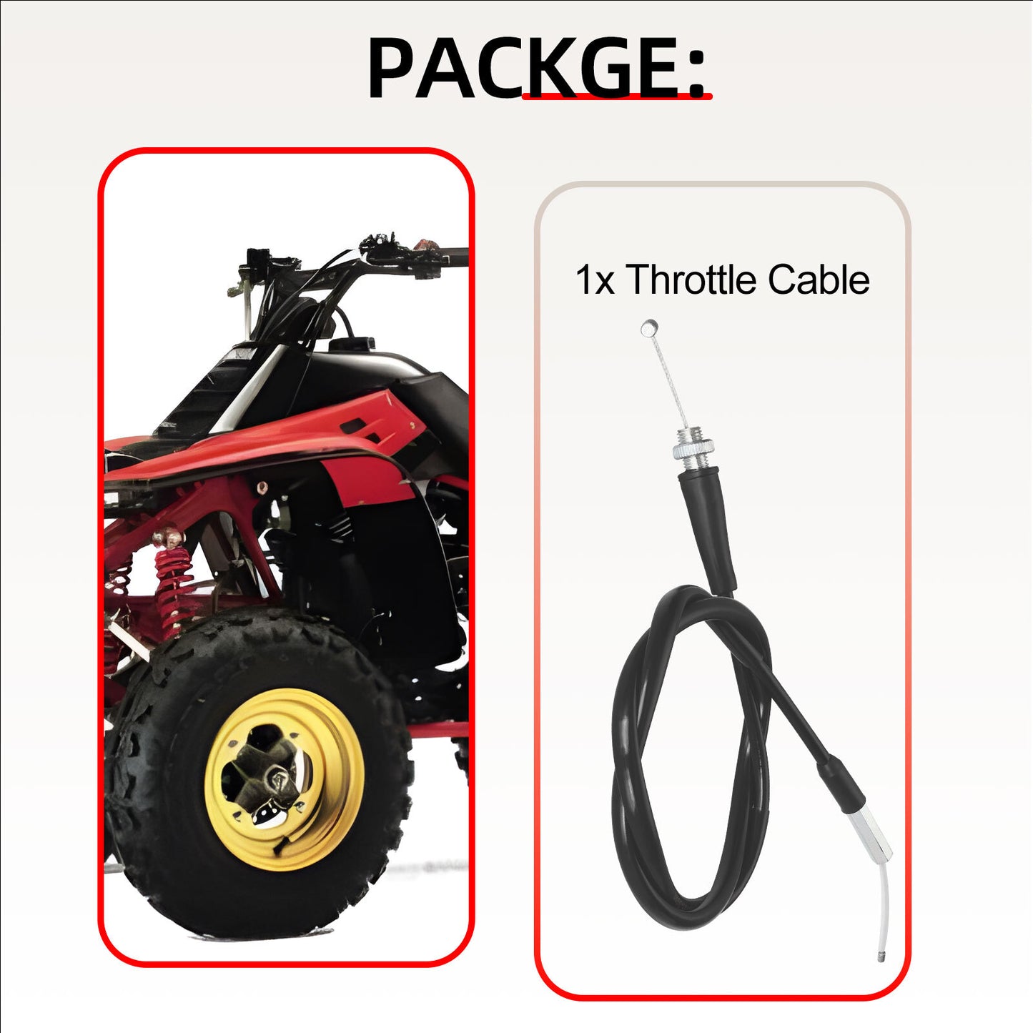 Throttle Cable for Yamaha Warrior 350 YFM350X (1993–2004)