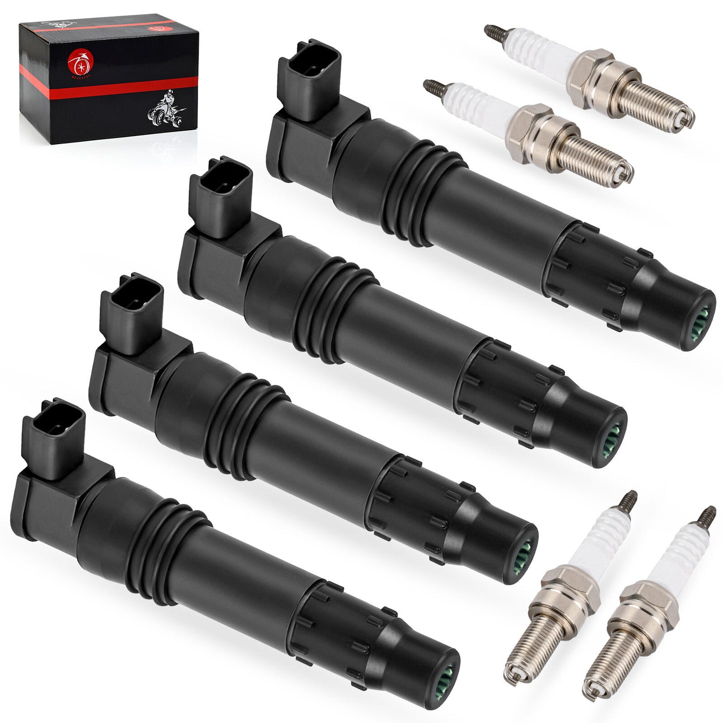 Set of 4 Ignition Coils & Iridium Spark Plugs for Suzuki GSX-R600 (2006–2020)