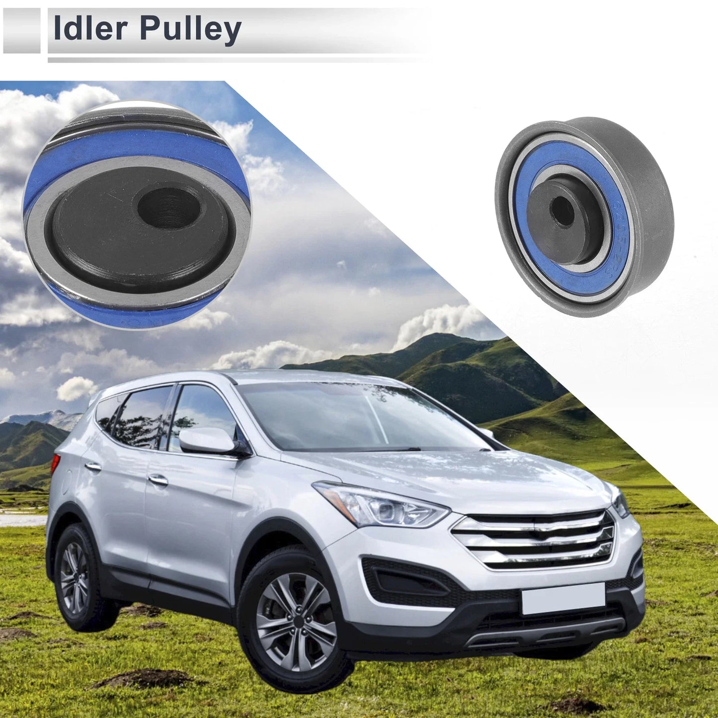 Drive Belt Idler Pulley for Hyundai Santa Fe (2001-2004) 1 x Pulley