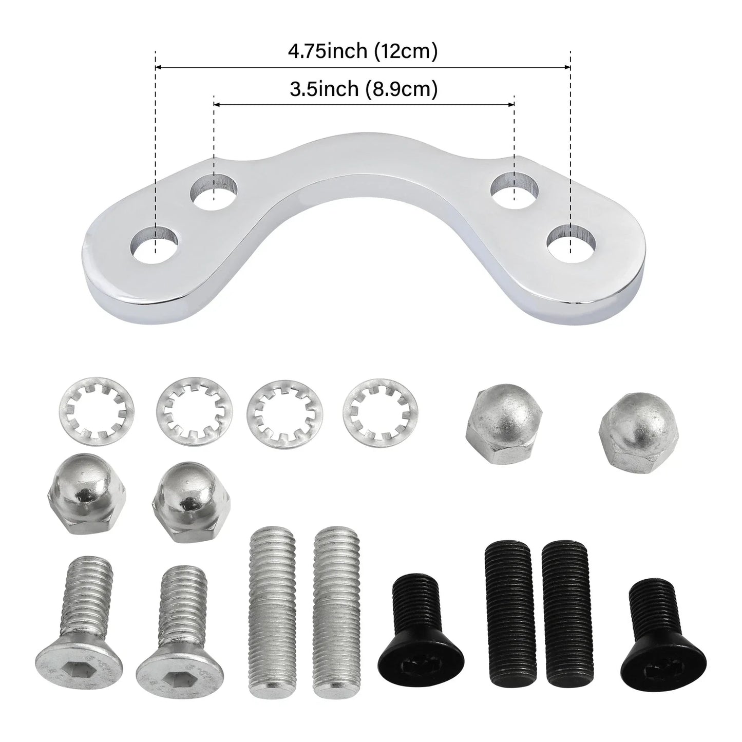 Handlebar Tree Adapter Front End Clamp 3.5in 4.75in for Harley