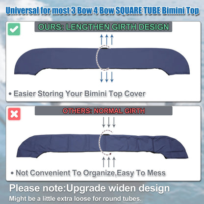Bimini Top Storage Boot for Square Tube (600D Polyester, Waterproof)