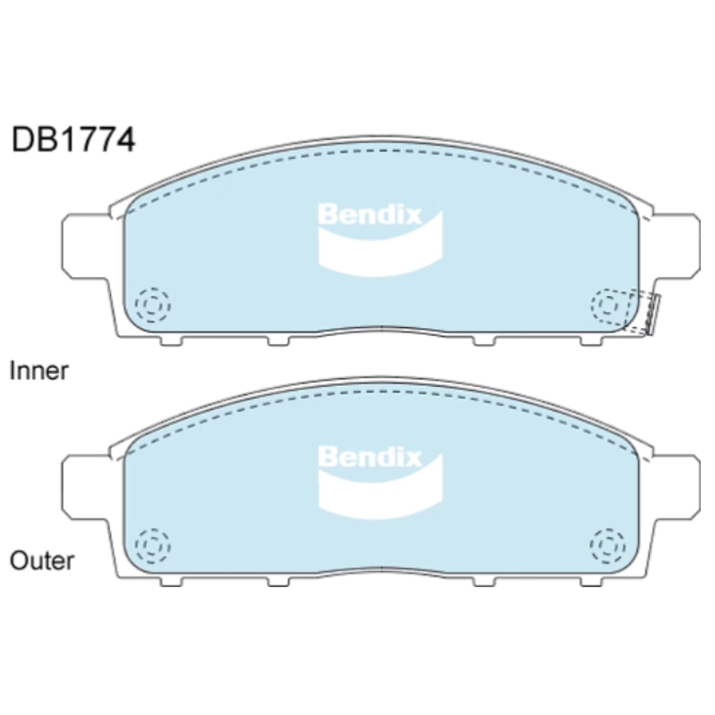 Set of 4 Front Disc Brake Pads for Mitsubishi Challenger (2009–2015) 4WD