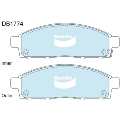 Set of 4 Front Disc Brake Pads for Mitsubishi Challenger (2009–2015) 4WD