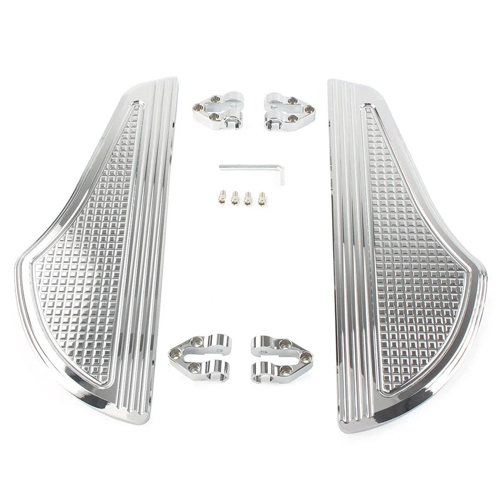 Non-Slip Front Floorboards for Harley Dyna Touring Softail Chrome