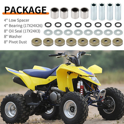 Front Lower A-Arm Bushing Shaft & Seal Kit for Arctic Cat 400 DVX (2004–2008)