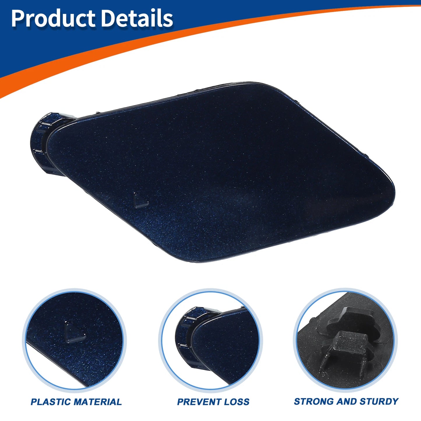 Front Right Tow Hook Cover for BMW 535i (2011–2016) No. 51117248065 Deep Sea Blue