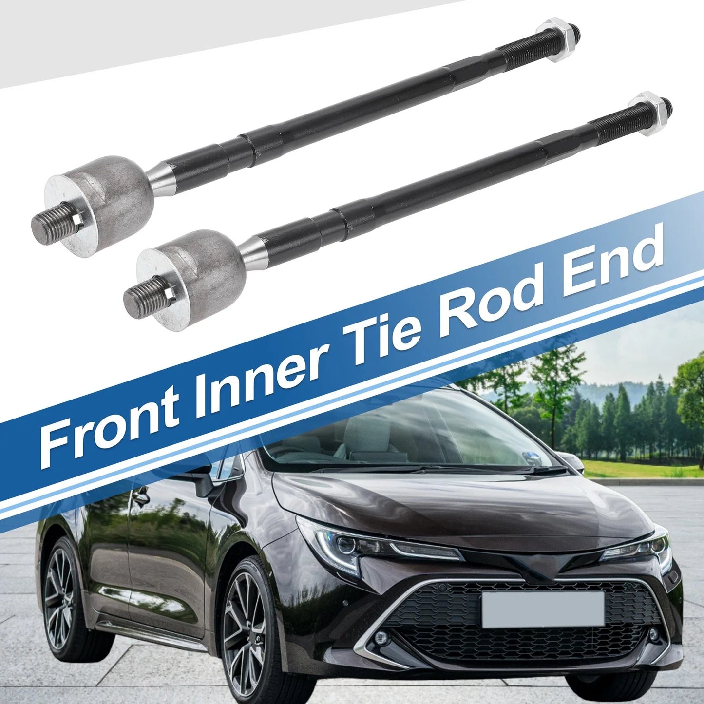 2 x Front Inner Tie Rod End Links for Toyota RAV4, Corolla, Chevrolet Prizm