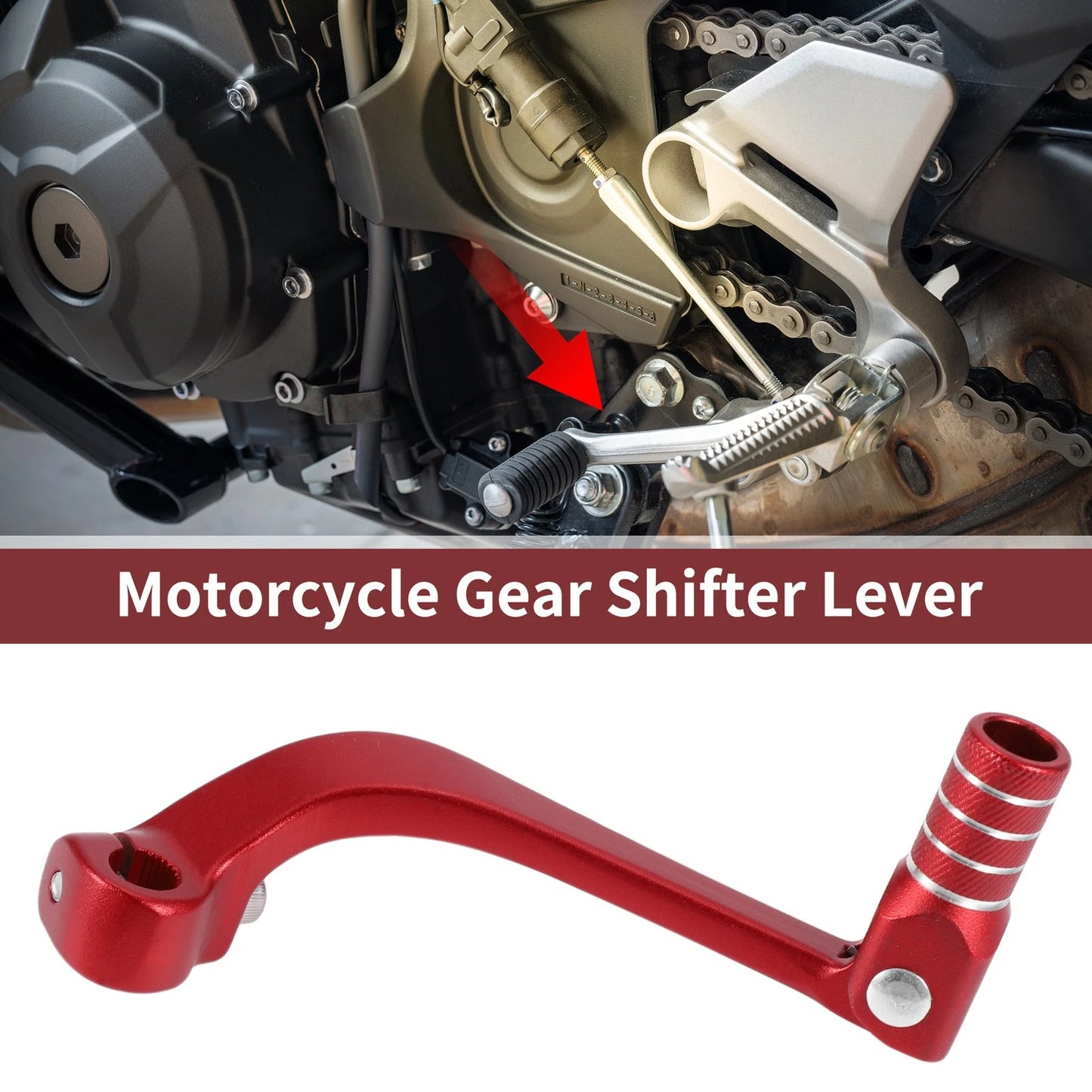 Folding Gear Shifter Lever for Honda CRF110F (2013–2018) Red