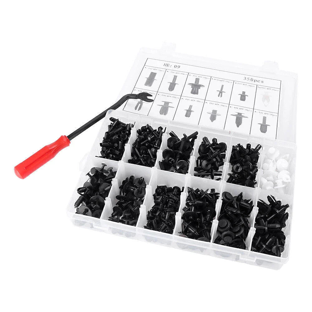 350 x Car Plastic Rivets Fasteners Trim Clips