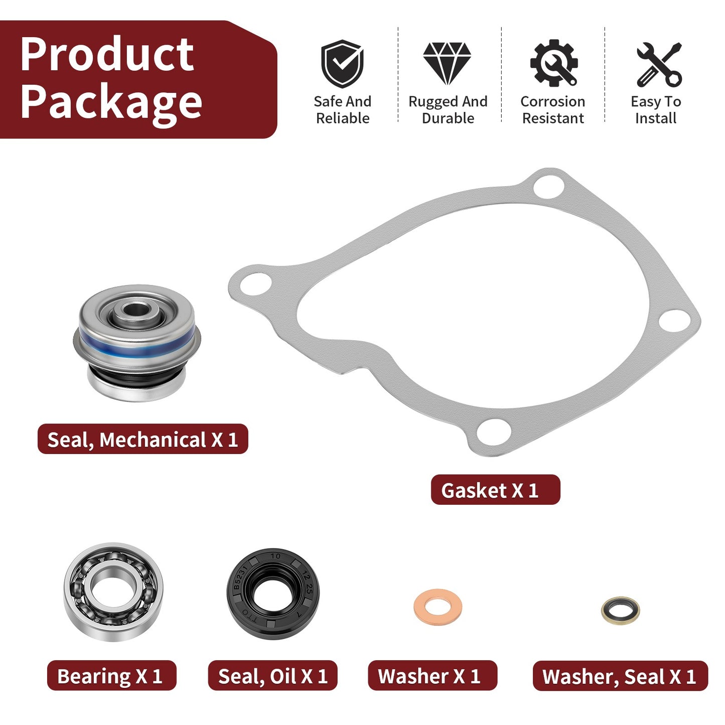Water Pump Bearing Seal Gasket for Polaris Sportsman 500 550 400 450 XP (1996–2014)