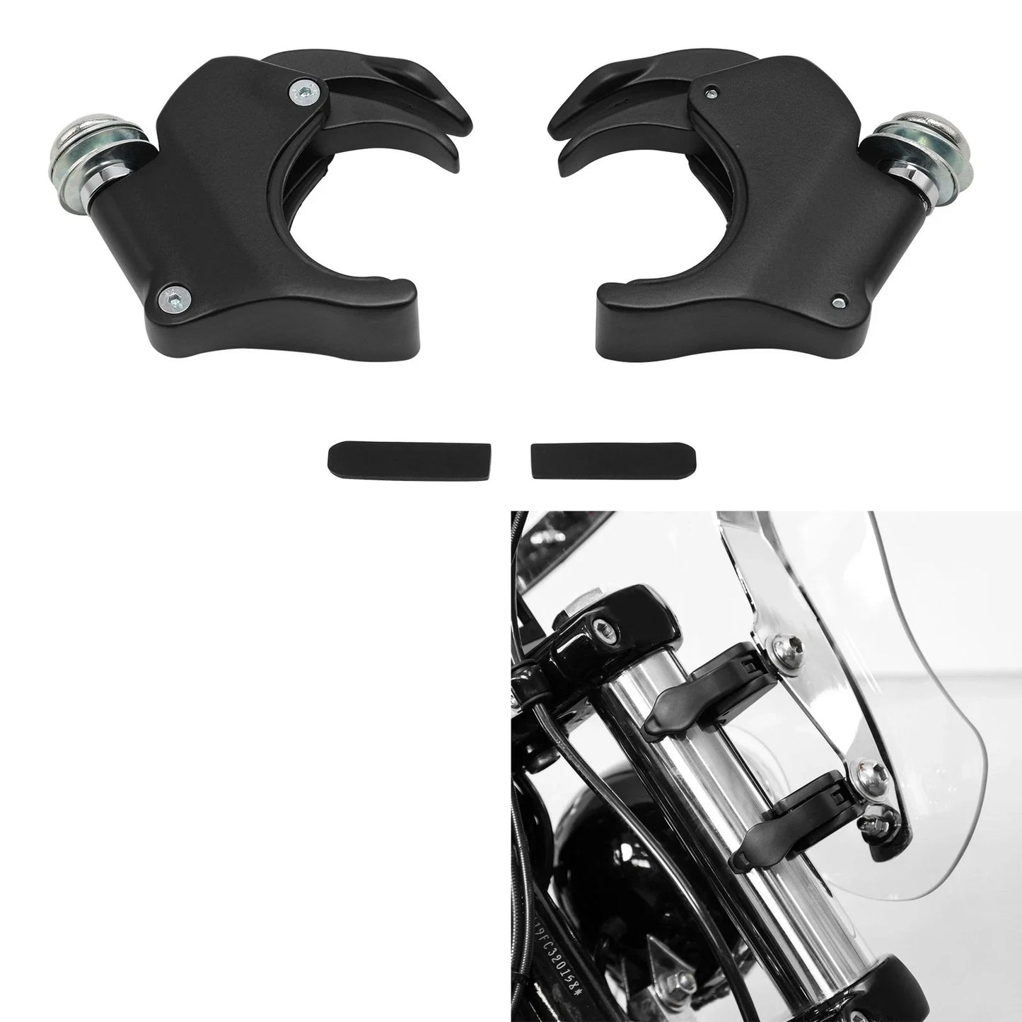 Windshield Clamps 49mm for Harley Dyna Fat Street Bob FXDB FXDF VRSCB