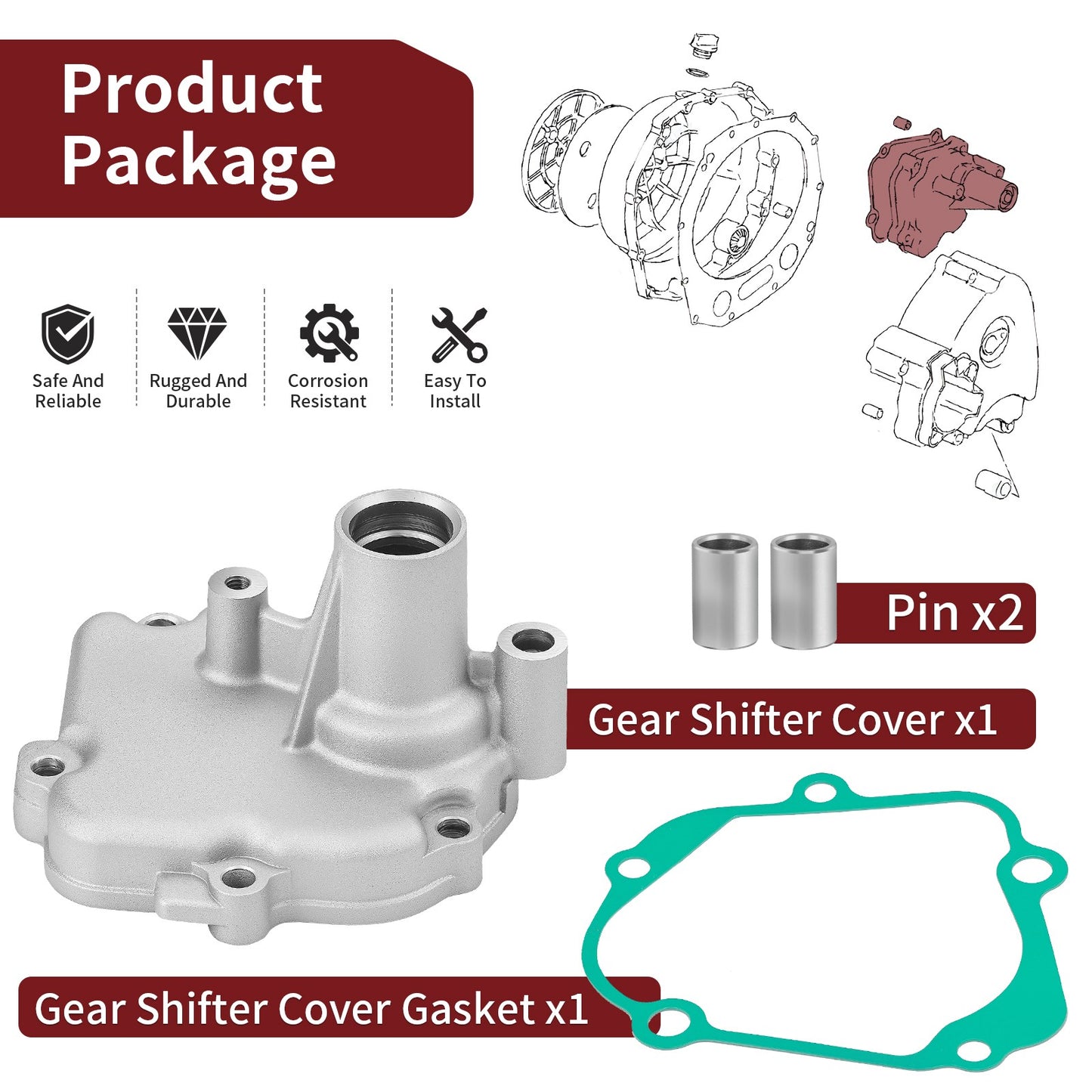 Gear Shifter Cover with Gasket for Suzuki Hayabusa GSX1300R (2008–2020)
