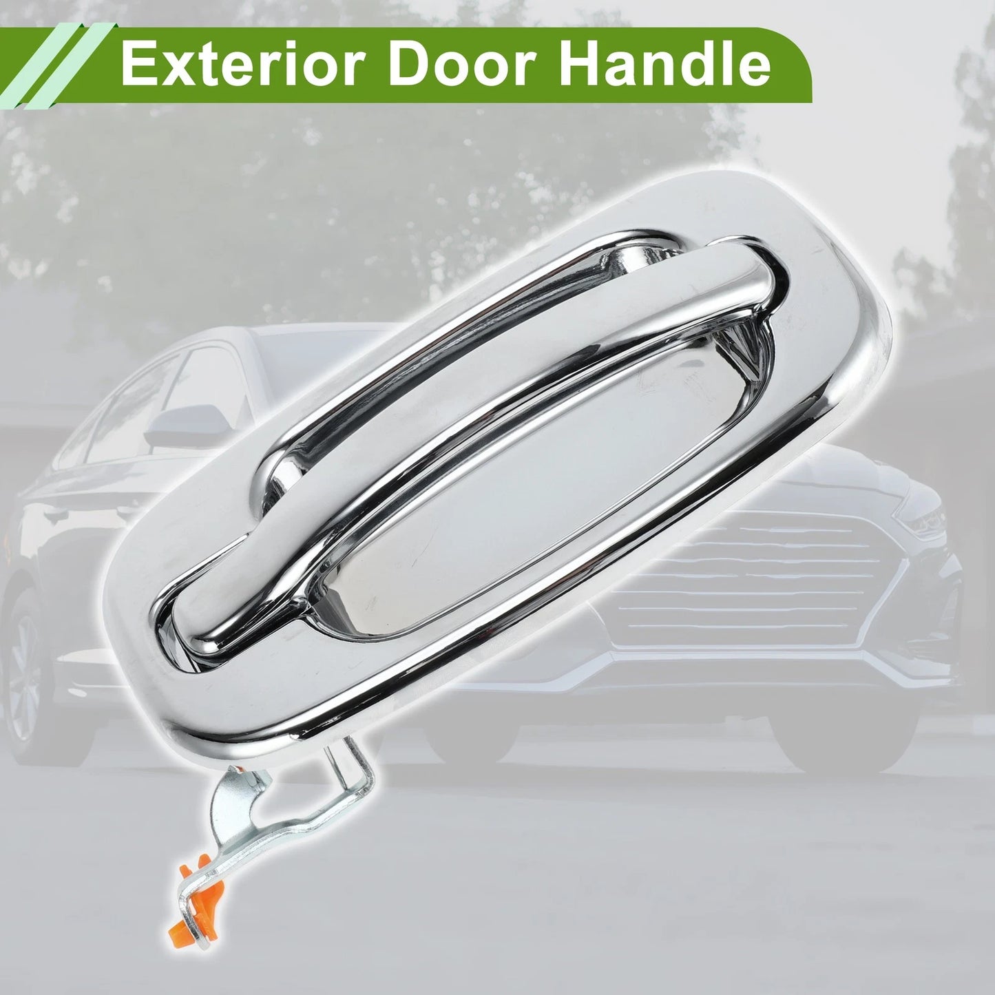 Exterior Door Handle for Chevrolet GMC (Silver Tone, Rear Left)