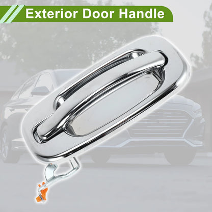 Exterior Door Handle for Chevrolet GMC (Silver Tone, Rear Left)