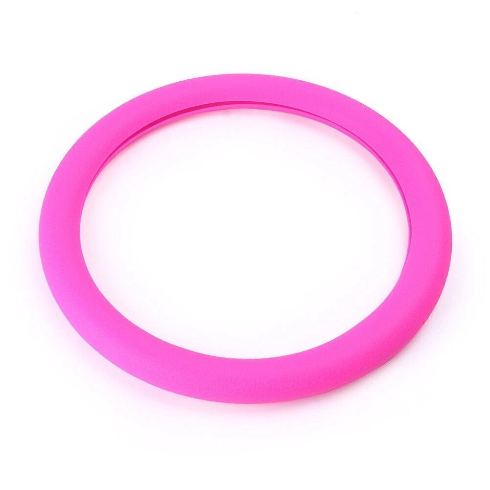 Steering Wheel Cover for Universal Fit (12.99"-14.96") Non-slip Rose Red