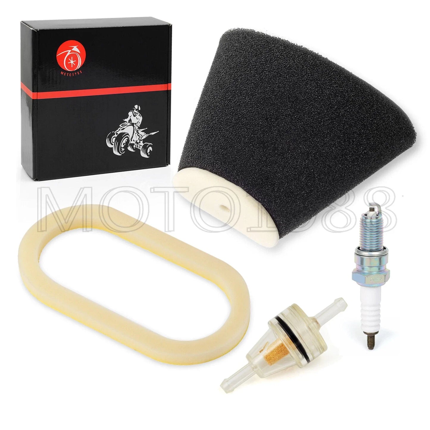 2 x Air Filter Foam & Spark Plug for Yamaha Raptor 660 660R (2001-2005)