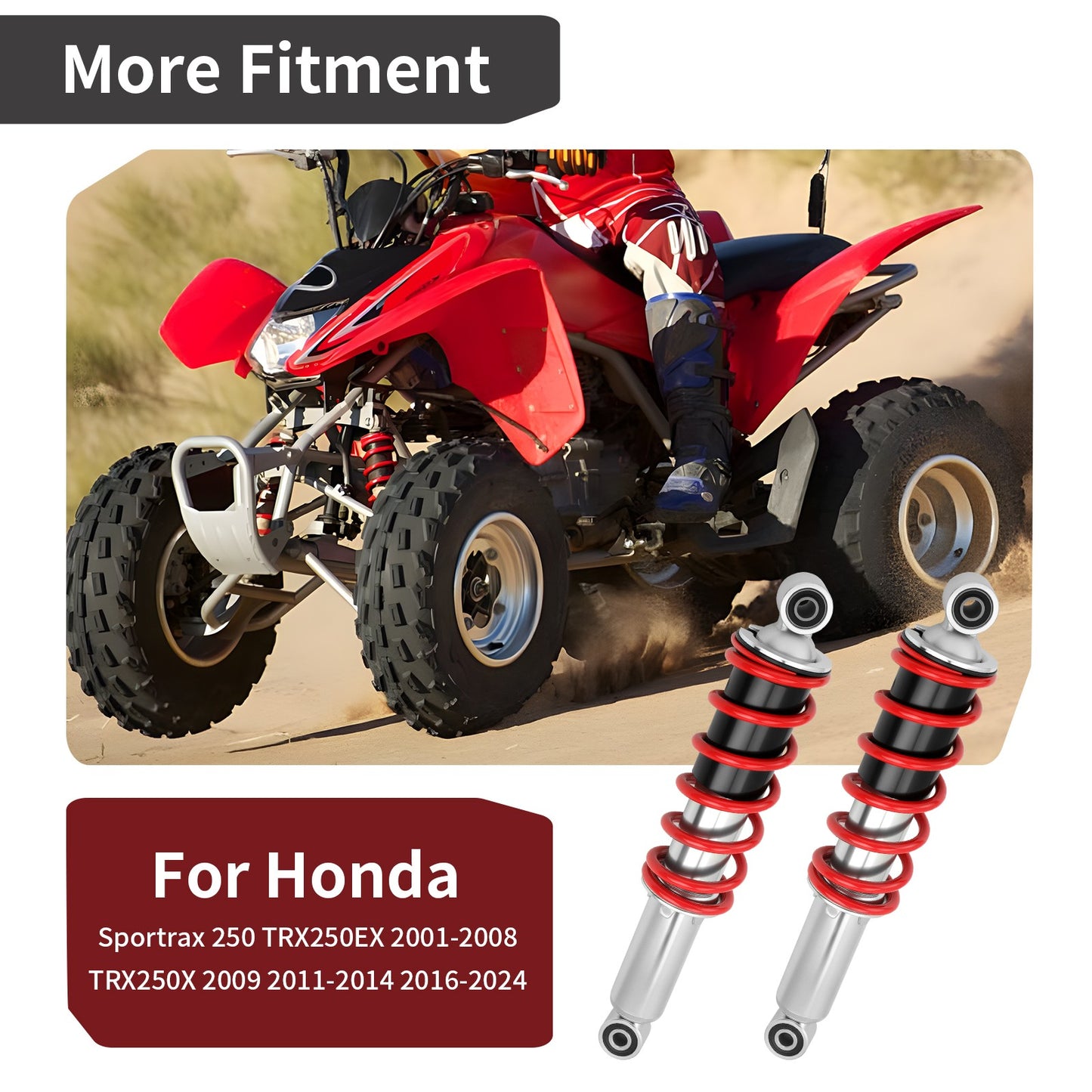 2X Front Shock Absorber for Honda Sportrax TRX250EX TRX250X (2001–2024)