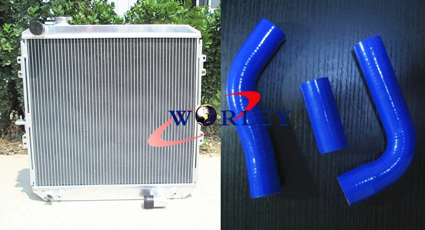 Aluminum Radiator with Red Hose for Toyota Hilux LN106/LN111 (1988–1997)