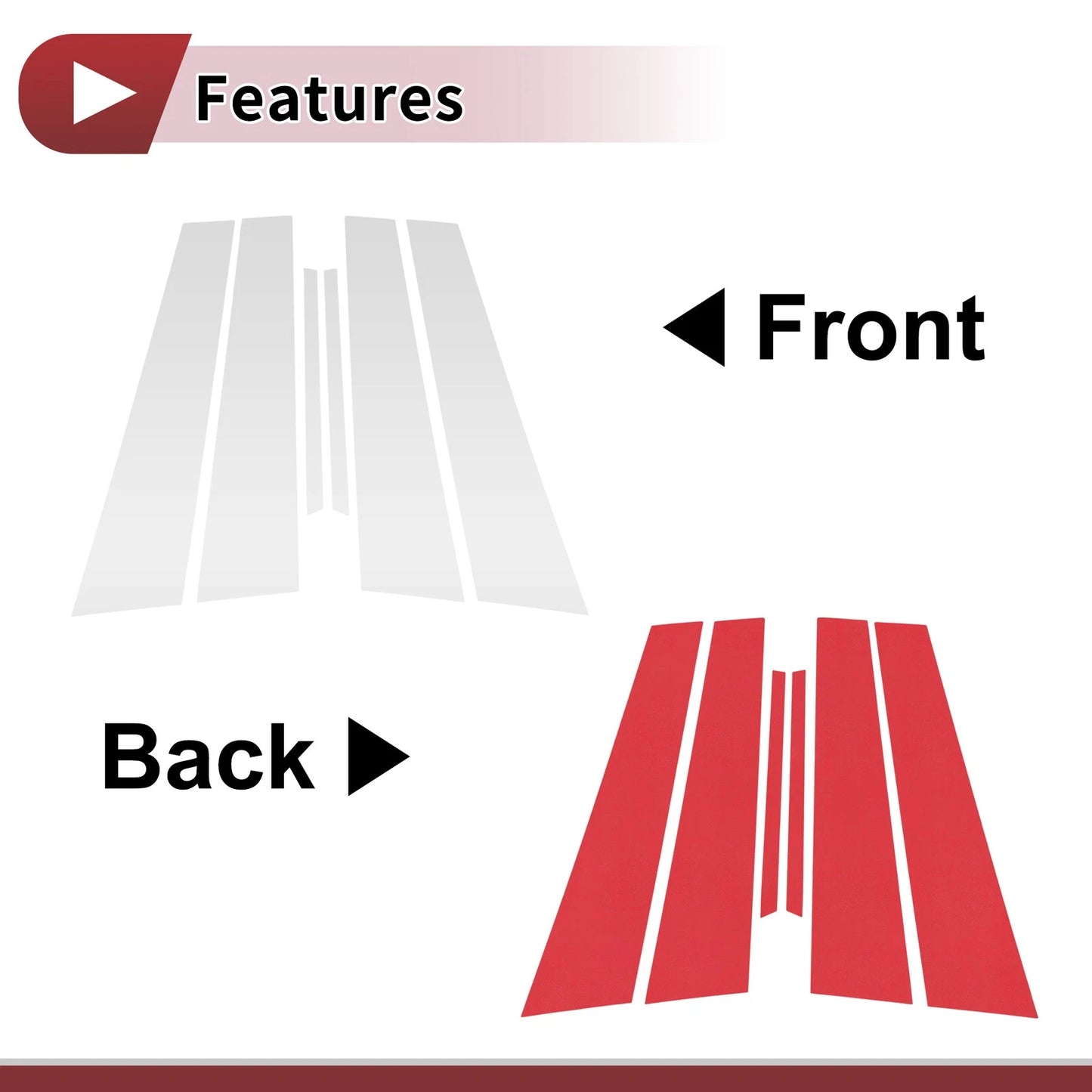 Door Pillar Window Trim for Toyota Crown (2015–2018) Silver Tone Left Right