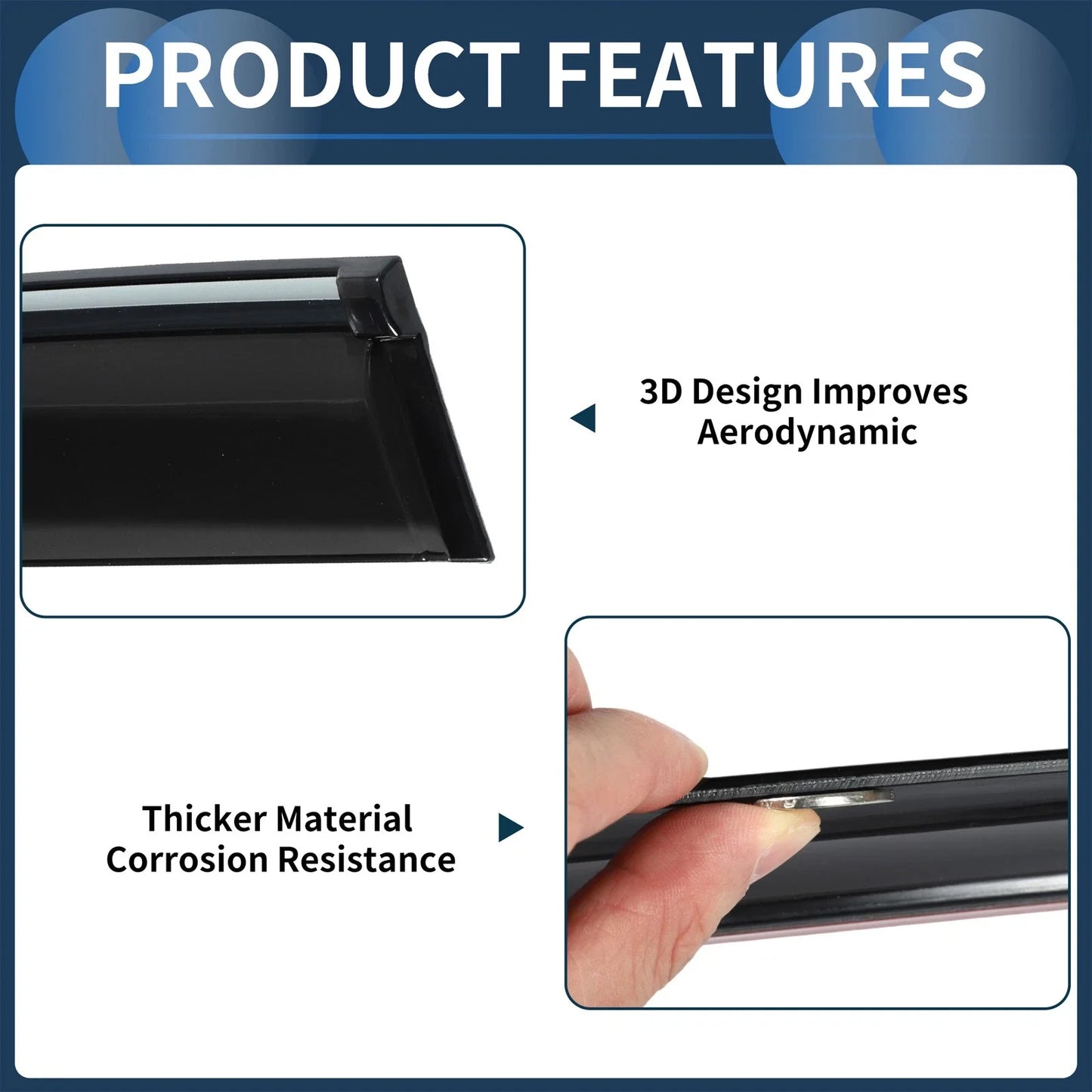Window Deflectors for Chevrolet Cruze Side Window Vent Visors Black (2011)