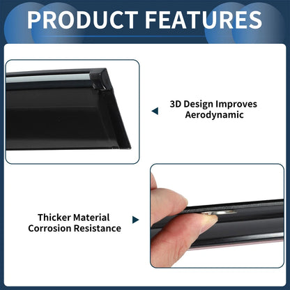 Window Deflectors for Chevrolet Cruze Side Window Vent Visors Black (2011)