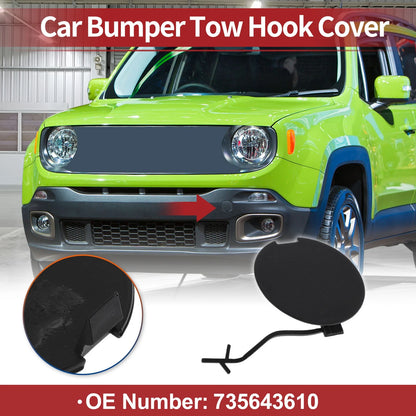 Tow Hook Cover Cap for Jeep Renegade (2015–2020) No. 735643610 Black