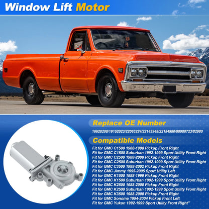 Power Window Lift Motor 16628208 for Chevrolet GMC C1500 C2500 K1500 K2500 (1990–1999)