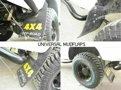 Mitsubishi 4WD 4X4 Off-Road Mud Flaps Splash Guards  Black Rubber