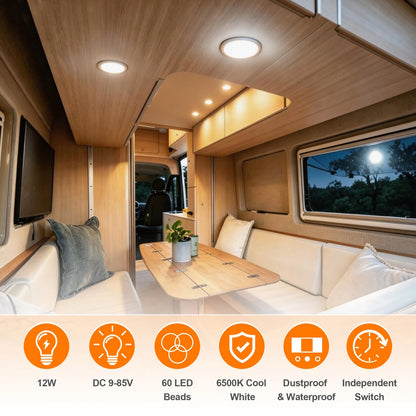 LED Interior Dome Light for Car SUV RV Van (12V 24V)