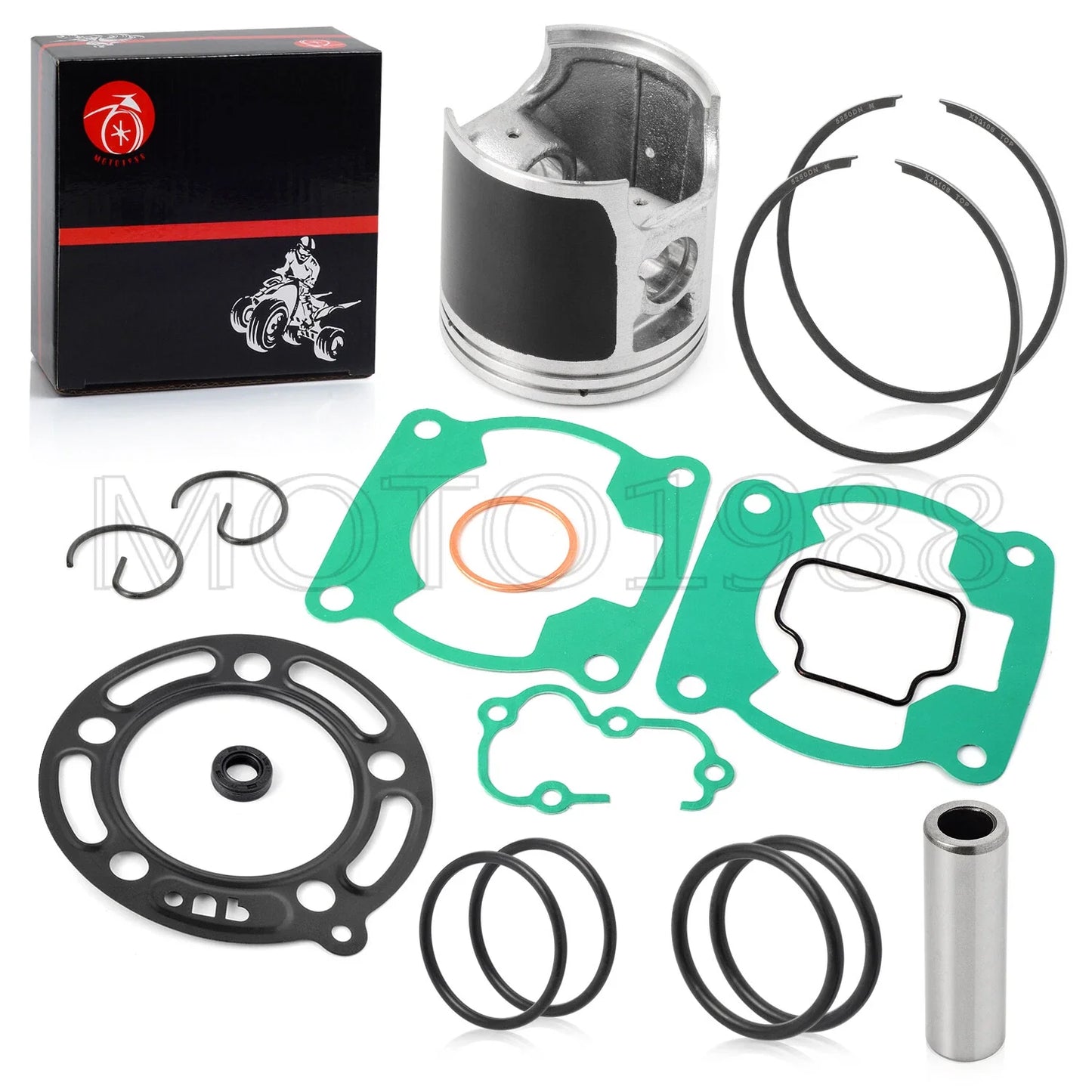 Top End Rebuild Kit Piston Bearing Ring Gasket for Kawasaki KX100 (1995–2013)