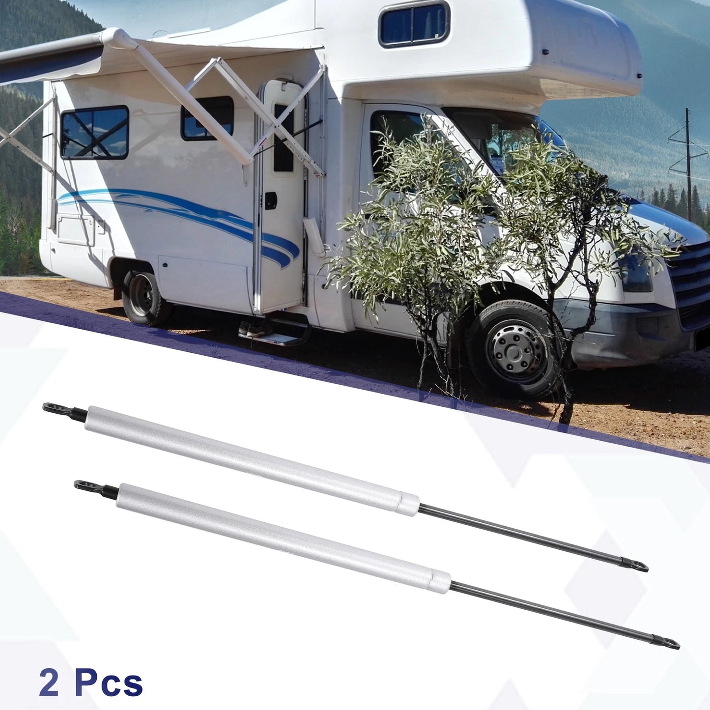 2Pcs 20 Inch Lift Supports Strut Shocks Gas Spring for RV (100Ibs/445N)