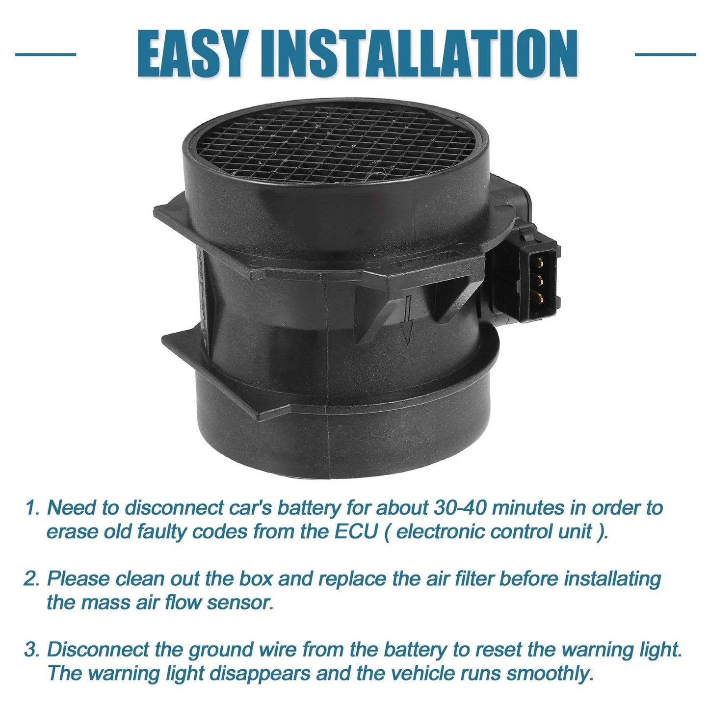 Mass Air Flow Sensor for BMW 323i 2.5L L6