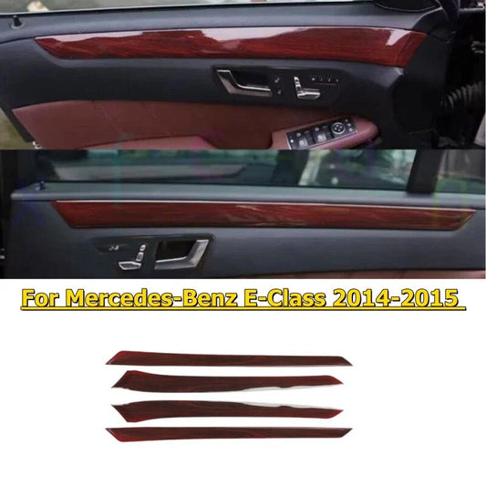 4PCS Wood Grain Inner Door Panel Trim for Mercedes-Benz E-Class (2014–2015)