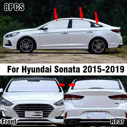 8x Front/Side/Rear Window Privacy Sunshade for Hyundai Sonata (2015–2019)