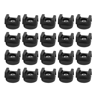20 x Black Magnetic Cable Zip Tie Mounts for Wire Management Clips