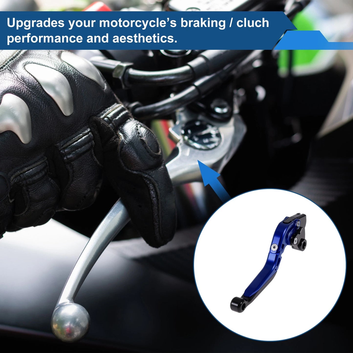 Short Long Brake Clutch Lever for Kawasaki ZZR600 (2005–2009) Blue Black