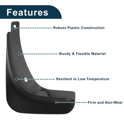 Set of 4 Mud Flaps Splash Guards for Skoda Superb II (2008–2015)