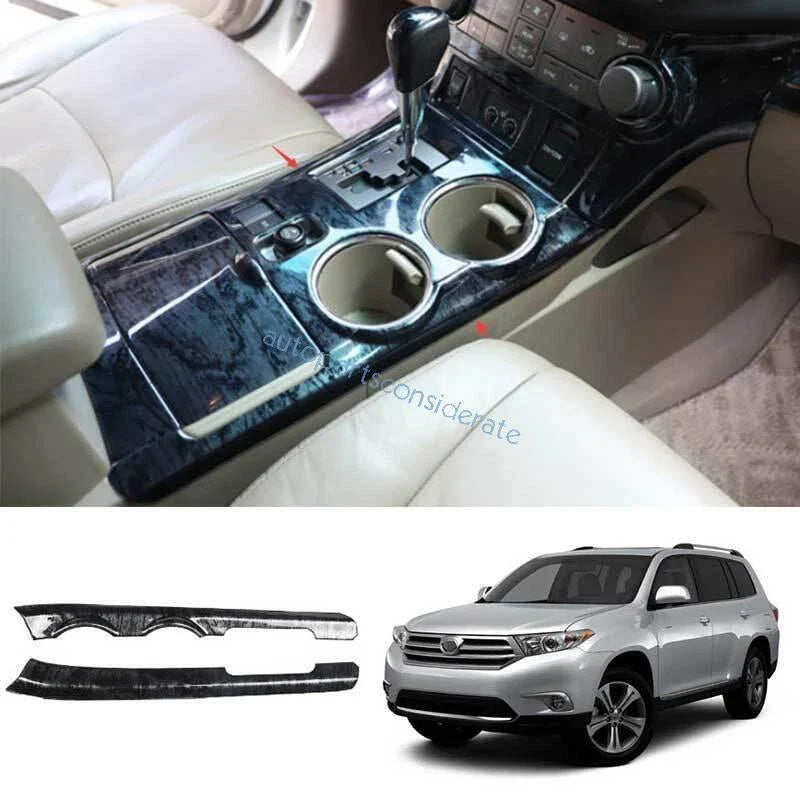 ABS Black Wood Grain Interior Decor Trim for Toyota Highlander (2008–2013)