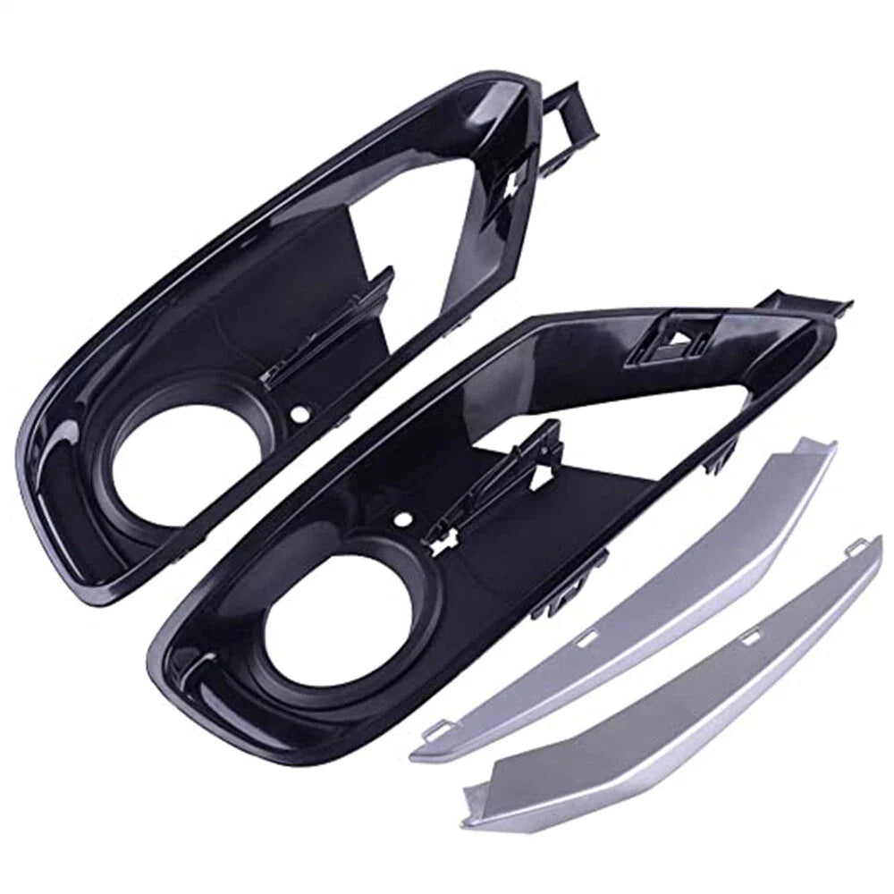 4Pcs ABS Front Bumper Fog Light Grille Cover Trim for BMW 3 Series (2012-2019)