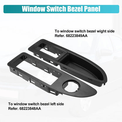 2 x Front Left & Right Door Window Switch Bezels for Dodge Avenger (2011-2014)