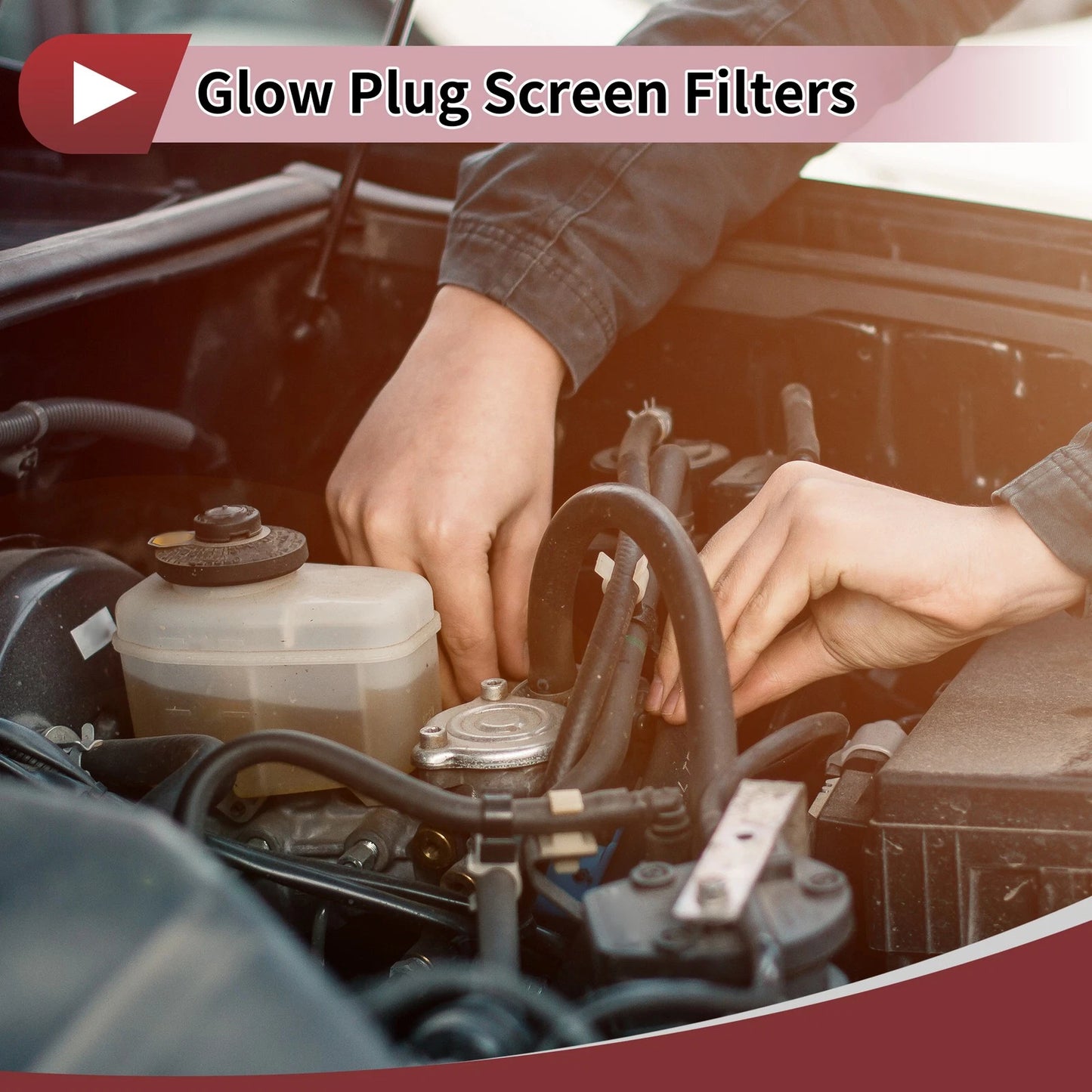 Set of 4 Glow Plug Screen Filters for Car Truck (Compatible with Various Models)
